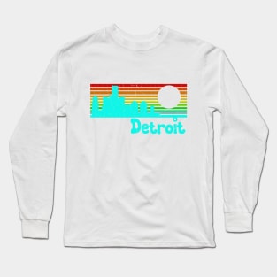 Retro 1980's Detroit (distressed look) Long Sleeve T-Shirt